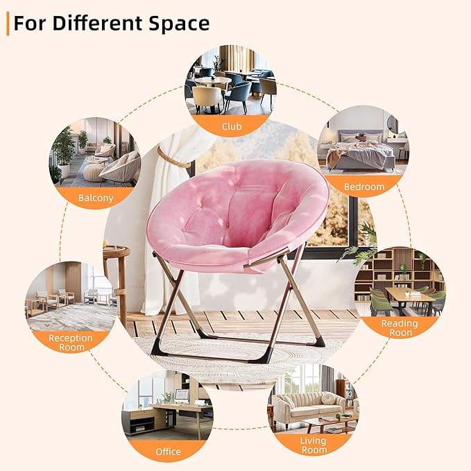 Comfy Saucer Chairs, Cozy Faux Fur Living Room Chair - Image 5