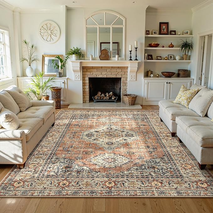 Lahome Oriental Washable Rugs 8x10, Non-Slip Soft 8x10 Rugs - Image 5