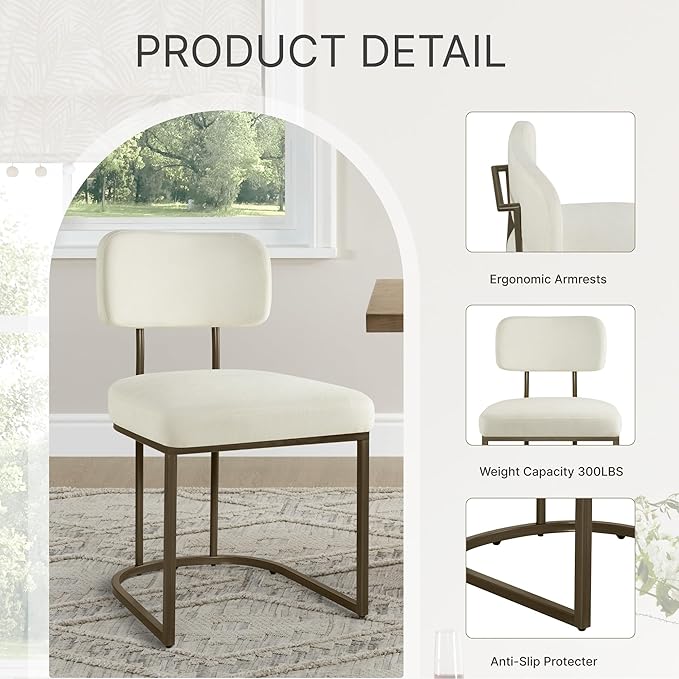 Dining Chairs Set of 4, Upholstered Modern Kitchen Chairs - Image 5
