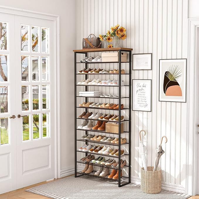 HOOBRO 12-Tier Shoe Rack, 29.5" L Shoe Storage Organizer, Large Capacity Shoe - Image 2