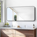 BONEWEI 24x48 inch Bathroom Mirror, Wall Mounted Bathroom Frame Vanity Mirror by BONEWEI