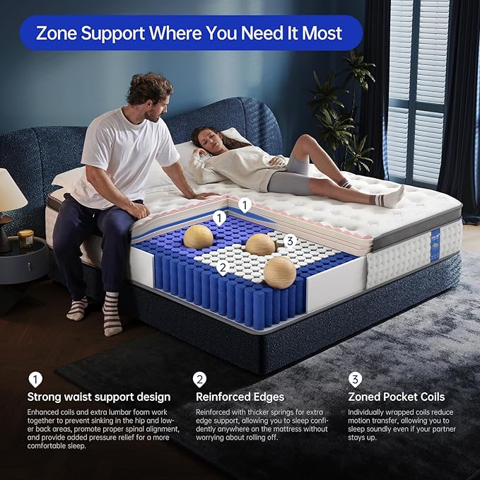 Twin Mattress, 10 Inch Twin Size Mattresses in a Box, Memory Foam Hybrid - Image 4