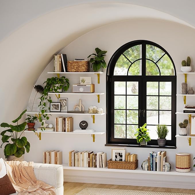 DINZI LVJ Long Wall Shelves, 39.4" Wall Mounted Shelves Set of 4, Wide Floating - Image 9