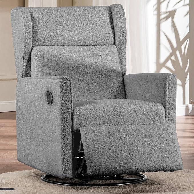 COMHOMA Nursery Rocking Chair Teddy Upholstered Swivel Rocker Recliner Manual by ComHoma