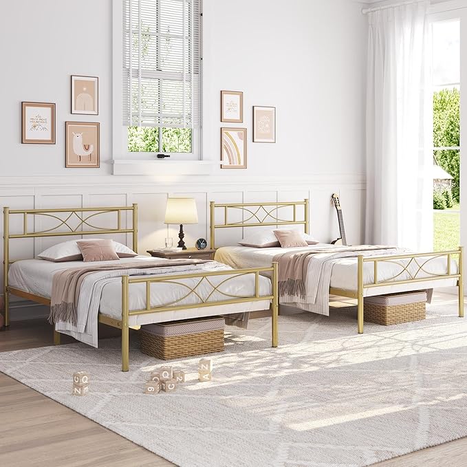 Yaheetech Twin Metal Bed Frame, Platform Bed Frame, Mattress Foundation - Image 3