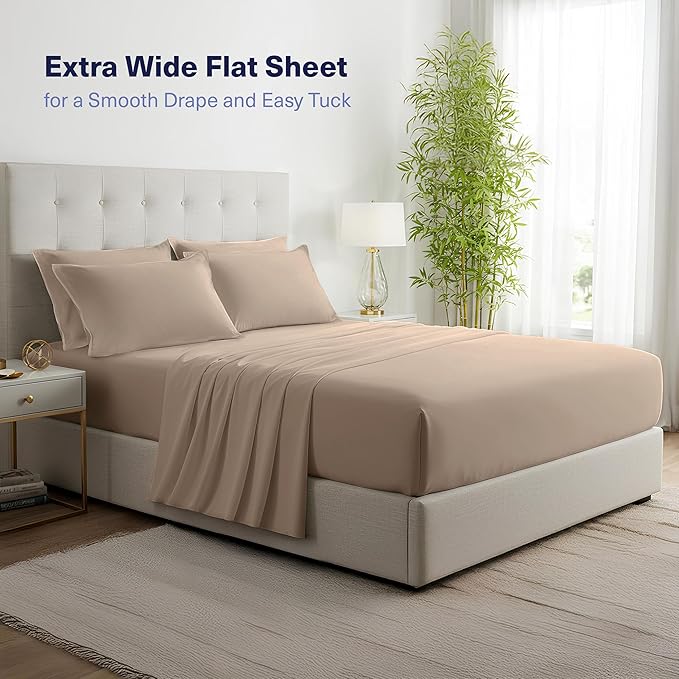 Kickoff Viscose Bamboo Sheets King Size 4-pc 100% Organic Bamboo Viscose Bed - Image 6