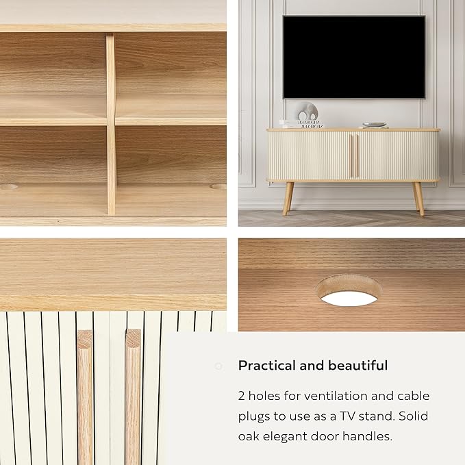 WERMO 53'' White Cabinet with Doors and Shelves - Image 6