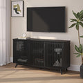 Plank+Beam Mid-Century Modern Wood TV Stand, Three Door Solid Wood by PlankBeam