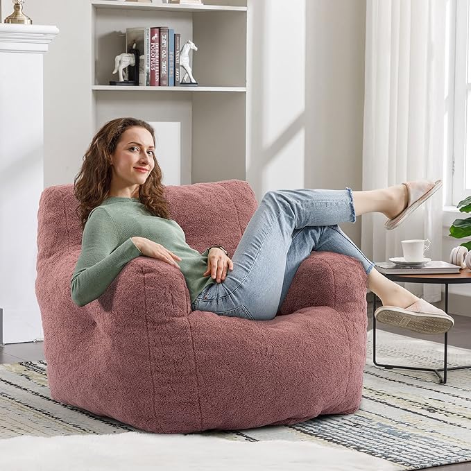 Recaceik Large Bean Bag Chairs, Tufted Soft Stuffed Bean Bag Chair - Image 3