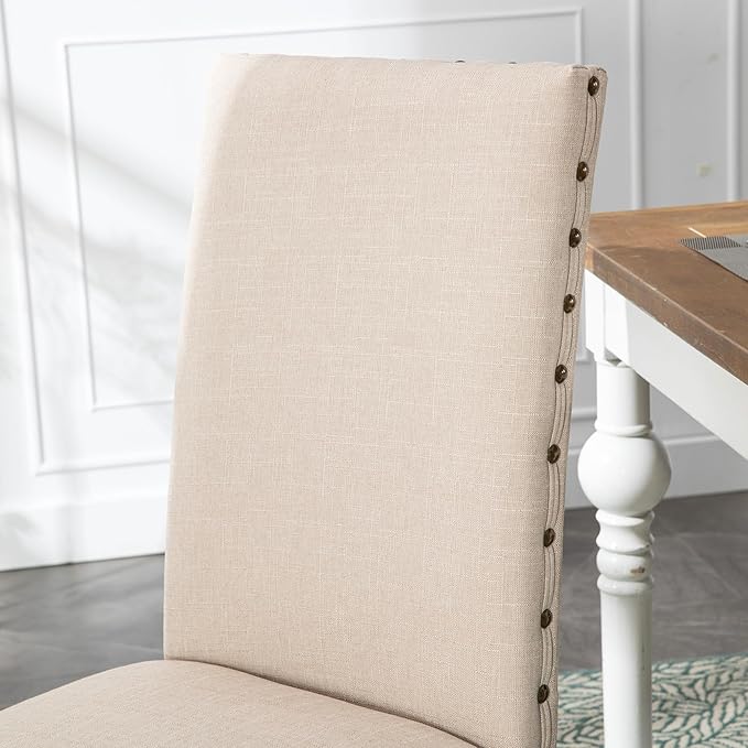 Parsons Kitchen Dining Chair Set Room Modern Upholstered Stylish Fabric High - Image 6