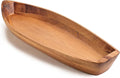 Lucky Boat Serving Tray, Acacia Solid Wood Boat Shape Plate by CAMLOT
