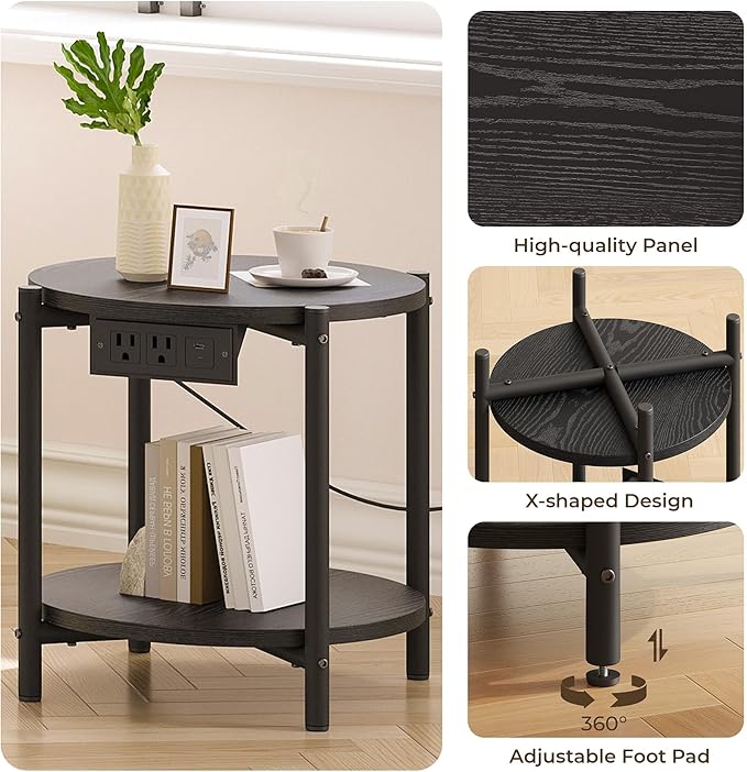LIKIMIO Small Round End Tables Set of 2 - Image 6