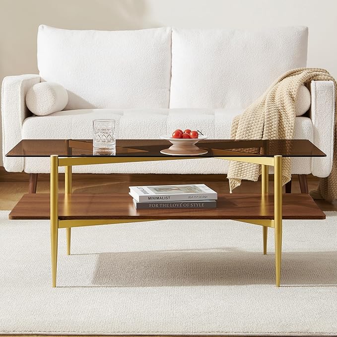 Rectangle Coffee Table, Mid-Century Modern Design, L41*W21*H17 inch, - Image 9