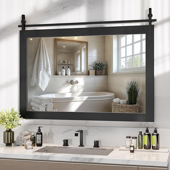 Hasipu Farmhouse Bathroom Mirror by Whatssuitableisthebest