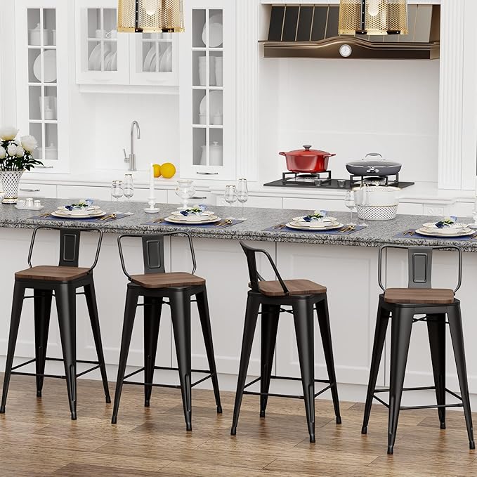 24 Inch Swivel Bar Stools Set of 4 - Image 8