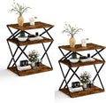 3-Tier End Table Set of 2 Small Side Table Tall Bedside Night Stand by IRCPEN