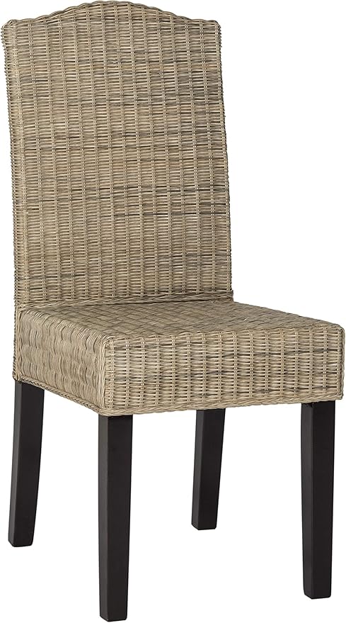 SAFAVIEH Home Collection Odette Grey Wicker Dining Chair - Image 4