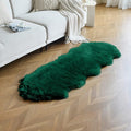duduta Emerald Green Faux Sheepskin Runner Rug 2x6 ft, Fluffy Shag Bedroom Dorm by Duduta
