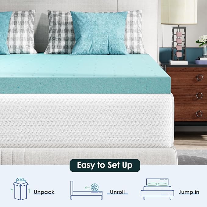 FDW | 6" Queen Mattress + 3" Cooling Mattress Topper | Gel Memory Foam | Medium - Image 3