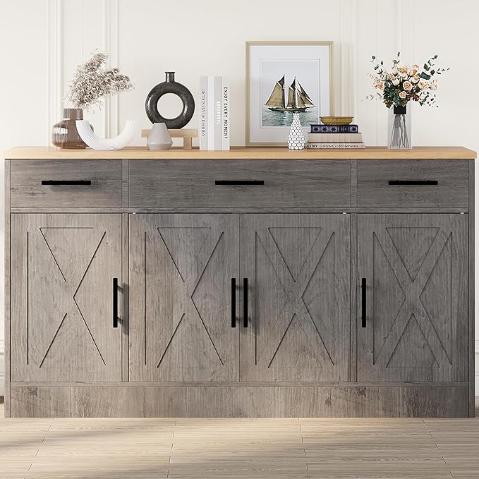 Shintenchi Buffet Cabinet with Storage, 53.4" Large Kitchen Storage Cabinet - Image 2