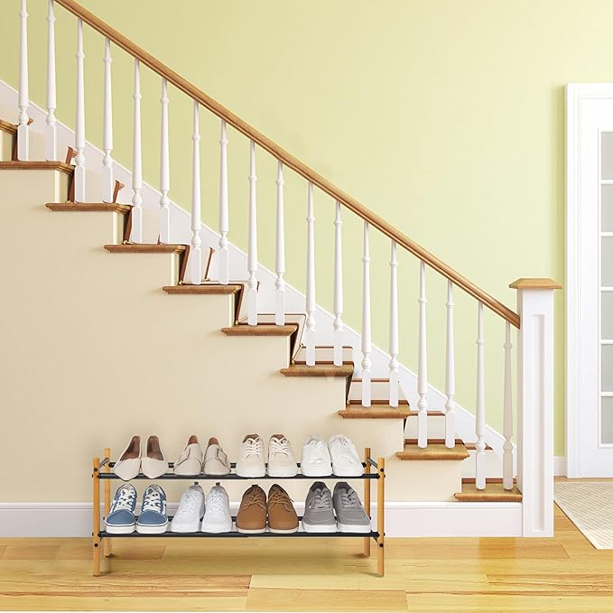 STORAGE MANIAC Expandable Shoe Rack, 8 Pairs Stackable Small Shoe Rack - Image 8