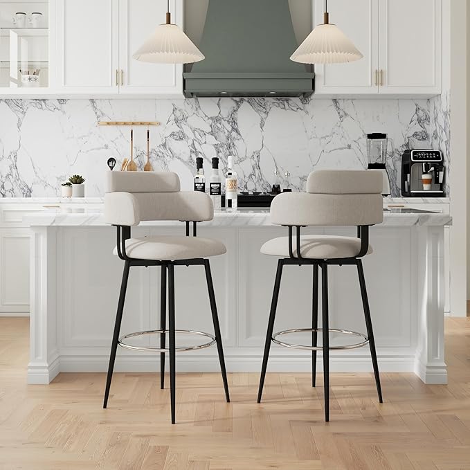 Swivel Bar Stools Set of 2, Counter Height Bar Stools by Unknown