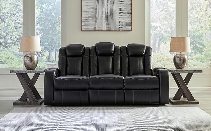Signature Design by Ashley Caveman Den Modern Faux Leather Power Reclining Sofa - Image 2