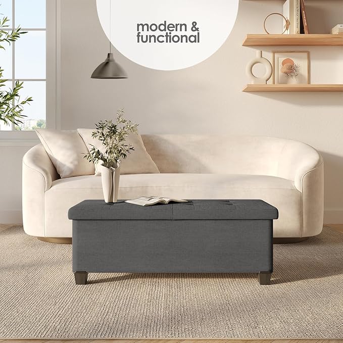 STORAGEBUD Storage Ottoman Bench - Image 2
