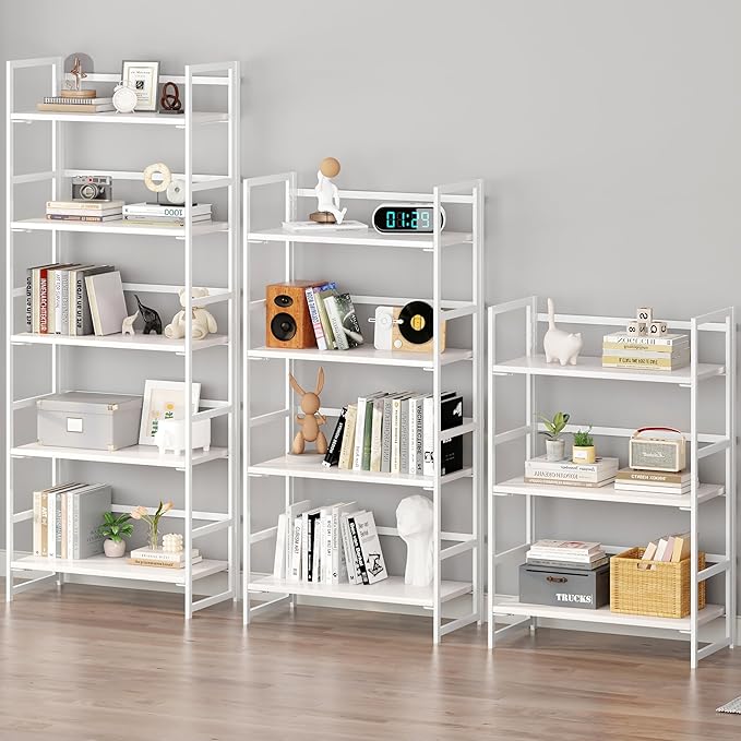 BHG Vintage Multifunctional Folding Bookshelf, No-Assembly Plant Stand Storage - Image 5