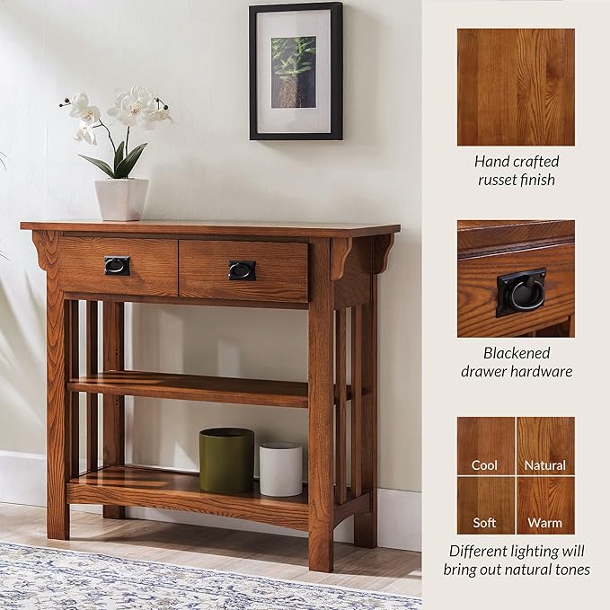 Leick Home 8261 Mission Bookcase Console Table - Image 8