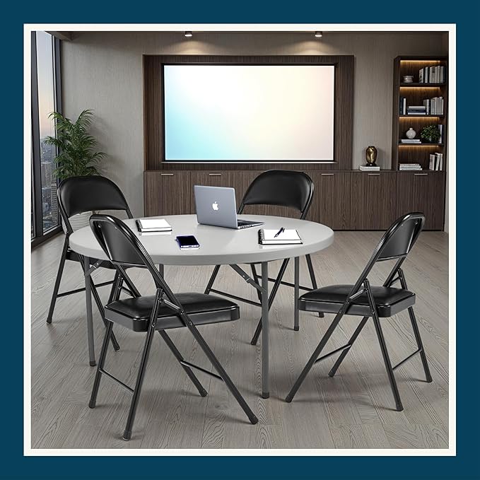 OEF Furnishings OEF950 Series Vinyl Padded Steel Folding Chairs - Image 2