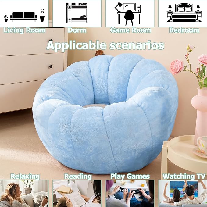Pumpkin Bean Bag Sofa Chair, Bean Bag Chair - Image 6