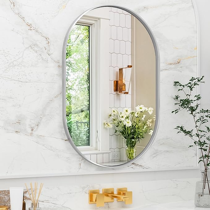 Suidia 22" x 30" Bathroom Mirror, Bathroom Vanity Mirror Metal Framed, by SuidiaMirror