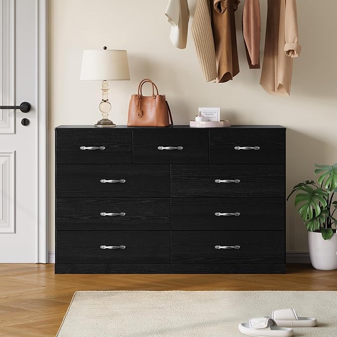 LINSY HOME 9 Drawer Dresser for Bedroom, Modern TV Stand Dressers - Image 3