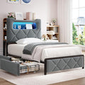 Twin Upholstered LED Bed Frame by JOCOEVOL