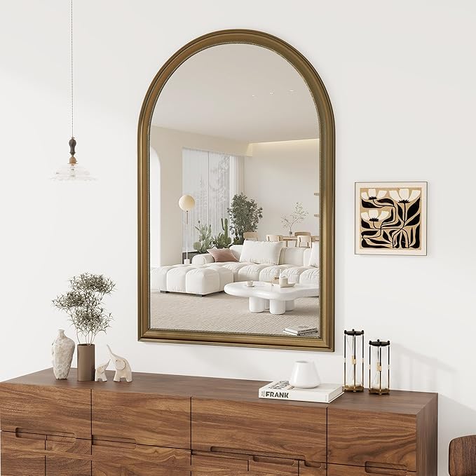 Axeman 32x48 Arched Wall Mirror, Decorative Bathroom Mirror, Traditional by Axeman