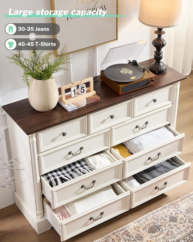 Farmhouse 9 Drawers Dresser for Bedroom - Image 4