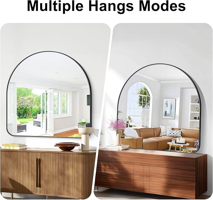 Arched Bathroom Mirror, Wall Mounted Mirror, Living Room, Hanging or Leaning - Image 6