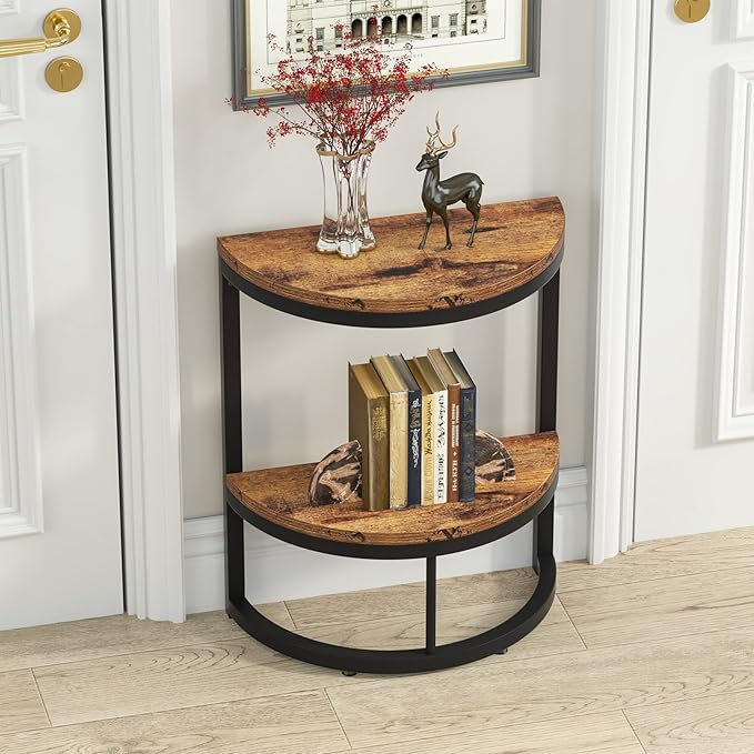 Tribesigns End Table Semi Circle, Small Half Round Side Table - Image 5