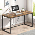 EXCEFUR Industrial Computer Desk, Wood and Metal Home Office Desk, Writing by EXCEFUR