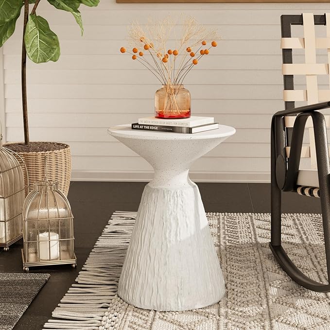 COSIEST Outdoor Side Table, Mushroom Shaped MgO Accent Table, Lightweight Patio - Image 3
