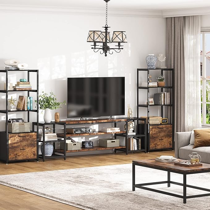Tribesigns 78 Inch TV Stand for TVs up to 85 Inch, Media Entertainment Center - Image 2