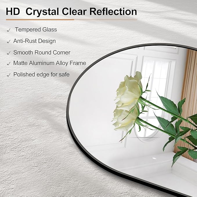 Arched Bathroom Mirror, Wall Mounted Mirror, Living Room, Vertically Hanging - Image 7