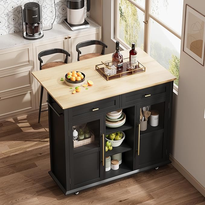 Mobile Modern Storage Island, Rolling Kitchen Island - Image 8