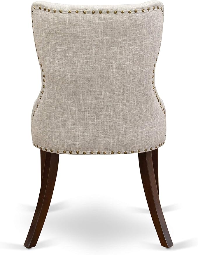 East West Furniture AMSI3-MAH-35 3 Piece Dining Room Table Set Contains a Round - Image 13