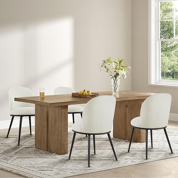 Dining Chairs Set of 4, Fabric Upholstered Dining Room Chairs by Kislot