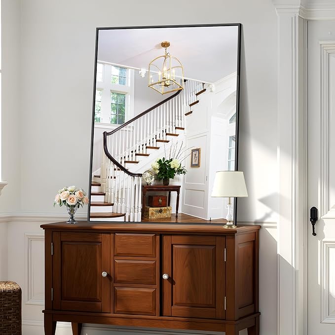 KOCUUY Bathroom Mirror Black, 48x36 inch Rectangle Wall Mirror - Image 5