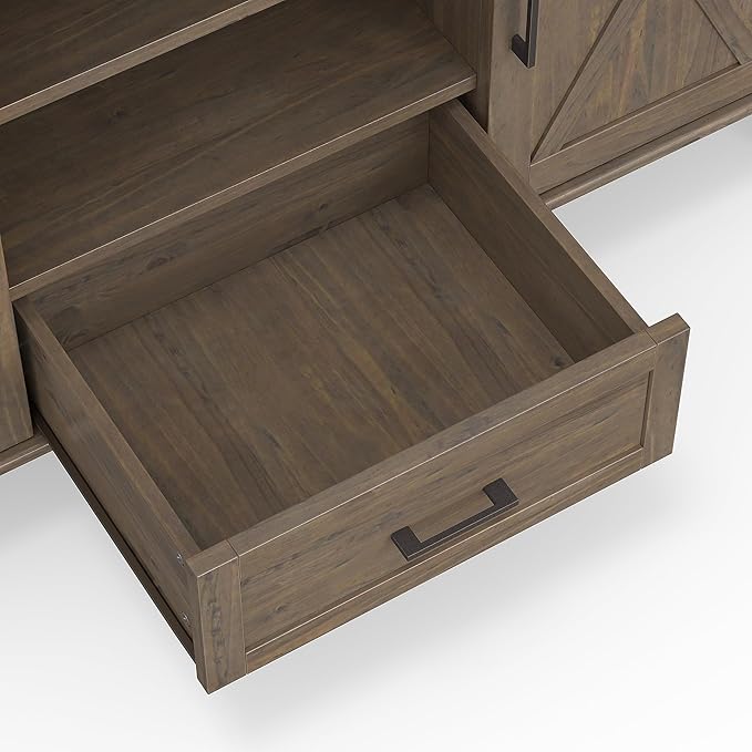 SIMPLIHOME Ela Solid Wood 53 inch Wide Transitional TV Media Stand in Smoky - Image 8