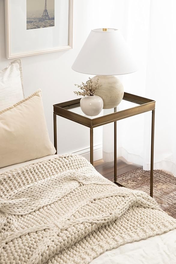 Kate and Laurel Lonsdale Transitional Glass Narrow End Table; 18 x 12 x 24; - Image 4