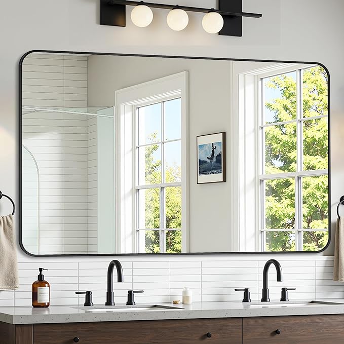 Bathroom Mirror 48" x 30", Large Rectangle Wall Mirror, Entryway Decor by Unknown